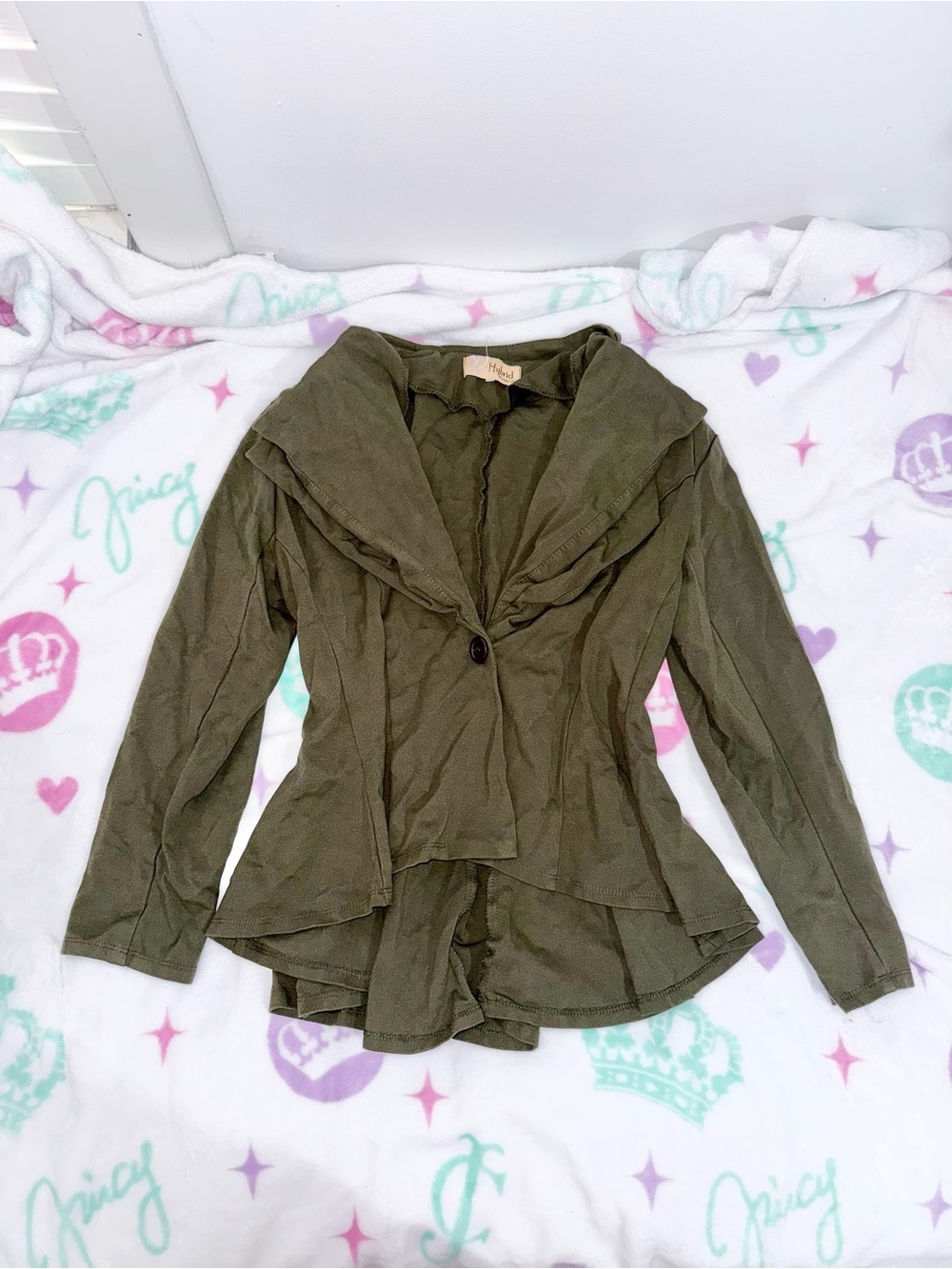 Hybrid & Company Draped Shawl Collar Peplum Knit Jacket - Size 2X